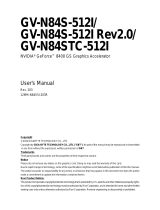 Gigabyte GV-N84STC-512I User manual