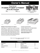 Tripp Lite PV1000HF/PV1800HF/PV3000HF Inverters Owner's manual