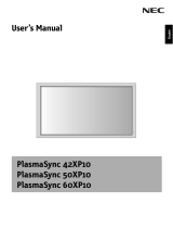 NEC PlasmaSync® 60XP10 User manual