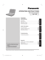 Panasonic CF-19RFRAG1M Operating instructions