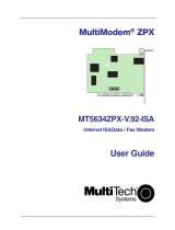 Multi-Tech Systems MT5634ZPX-V.92-ISA User manual