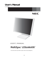 NEC LCD2080UXI-BK User manual