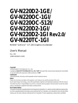 Gigabyte GV-N220TC-1GI User manual