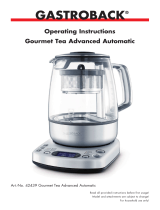 Gastroback 42439 Gourmet Tea Owner's manual