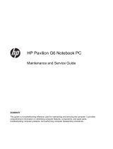 HP (Hewlett-Packard) Pavilion g6-1000 Notebook PC series User manual