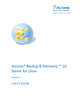 ACRONIS Backup & Recovery 10 Server for Linux, ESD, AAS, 1u, StdSup, FRE User manual