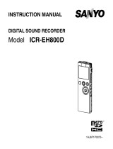 Sanyo ICR-EH800D - Xacti Digital Sound Recorder User manual