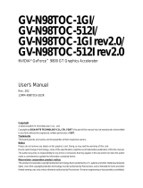 Gigabyte GV-N98TOC-512I rev2.0 User manual