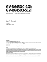 Gigabyte GV-R645OC-1GI User manual
