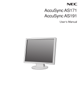 NEC AS191 - AccuSync - 19" LCD Monitor User manual