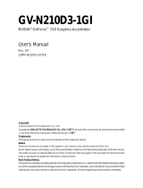 Gigabyte GV-N210D3-1GI User manual