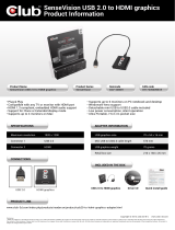 CLUB3D SenseVision USB2.0 to HDMI Graphics Adapter Specification