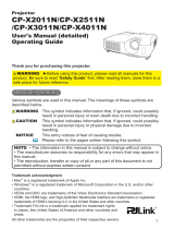 Hitachi CP-X4011N Owner's manual