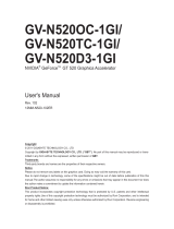 Gigabyte GV-N520TC-1GI User manual
