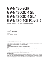Gigabyte GV-N430-1GI Rev 2.0 User manual