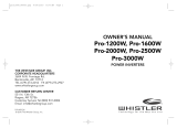 Whistler Pro-2500W User manual