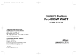 Whistler PRO-800W User manual