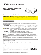 Hitachi CP-WX8240 User manual