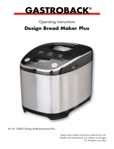 Gastroback Design Bread Maker Plus Operating instructions