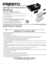 Presto Dual Basket ProFry Owner's manual