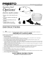 Presto Options electric multi-cooker User manual
