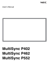 NEC MultiSync® P402 PG (Protective Glass) Owner's manual