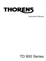 Thorens TD 800 User manual