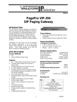 Valcom PagePro™ SIP Specification