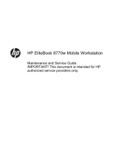 HP EliteBook 8770w Mobile Workstation User manual
