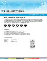 Conceptronic Car Tablet Charger 2A for Apple User manual