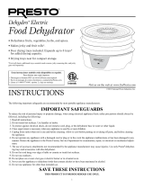 Presto Dehydro Digital Electric Food Dehydrator User manual