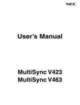 NEC V463-AVT User manual