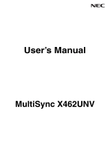 NEC X462UNV User manual