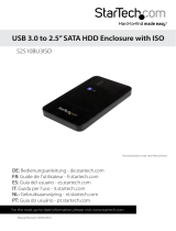 StarTech.com usb 3.0 to 2.5" sata hdd enclosure with iso User manual