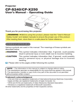 Hitachi CP-X250 User manual