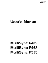 NEC MultiSync® P403 SST (ShadowSense) Owner's manual