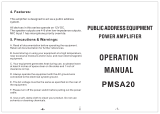 Pyle PMSA20 User manual