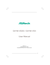 ASROCK G41M-VS3/M/ASR User manual