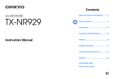 ONKYO Onkyo TX-NR929 9.2-Channel Network A/V Receiver User manual