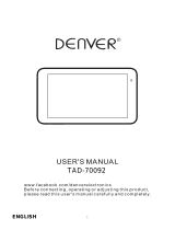 Denver TAD-70092WHITE Owner's manual