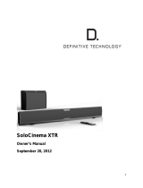 Definitive Technology Solo Cinema Integrated Home Theater System User manual