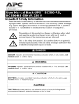 APC Back-UPS 500 User manual