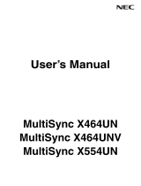 NEC MultiSync X464UN-2 User manual