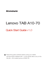 Lenovo IdeaTab A10-70 Quick start guide