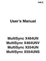 NEC X464UN User manual