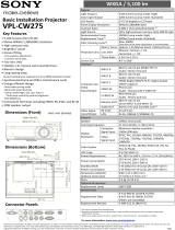Sony VPLCW275 Specification