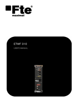 Fte maximal ETWF 310 User manual