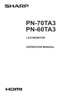 Sharp PN-70TA3 User manual