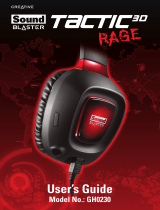 Creative Labs Sound Blaster Tactic3D RAGE Owner's manual