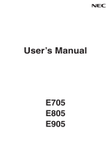 NEC MultiSync E805 + Logitech ConferenceCam CC3000e User manual